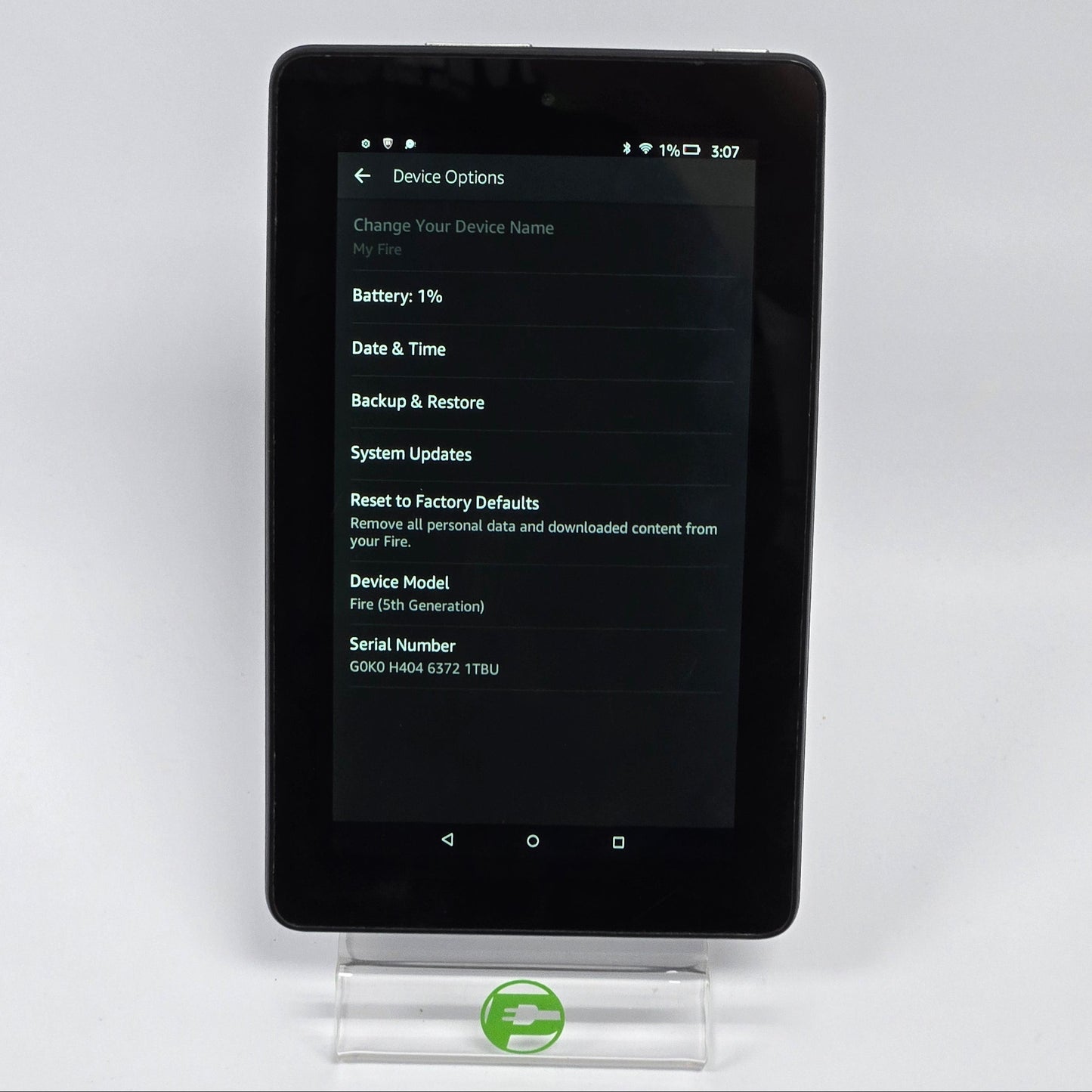 WiFi Only Amazon Kindle Fire 5th Generation 8GB Black 53-003682